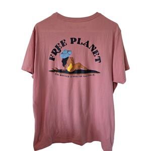 Free Planet Mens Do Whatever is good for your soul Graphic Tee Size Large Pink